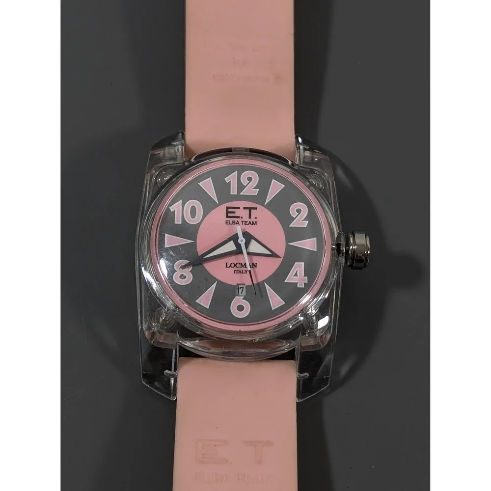 Locman Italy Elba Team Watch Pink Silicone‎ Band Working Date New Battery 8
